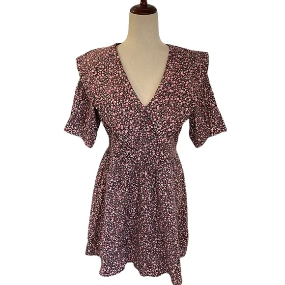 TUCKERNUCK Hyacinth House Ruffle Collar Ditsy Floral Sadie Mini Dress - Picture 2 of 16